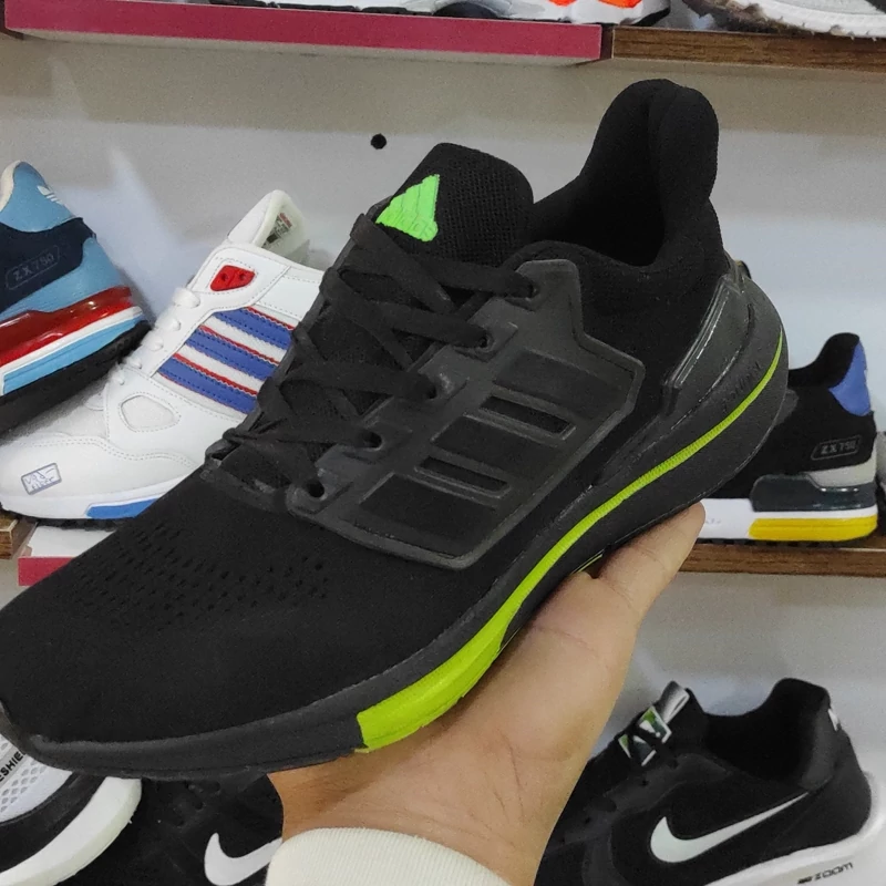 کفش کتانی مردانه مشکی سبز آبی Adidas alpha bonce (2022) مدل 3206